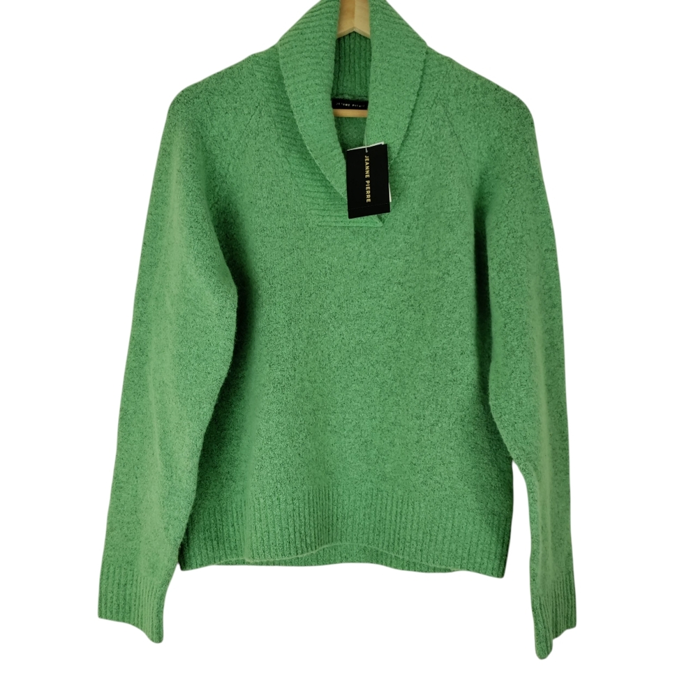 Jeanne Pierre Kelly Green Pullover Knit Long Sleeve Cardigan Size XL NWT Sweater